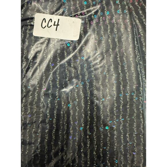 Liv Foster Black Sequined Bouclé Sleeveless Gown - Picture 15 of 15